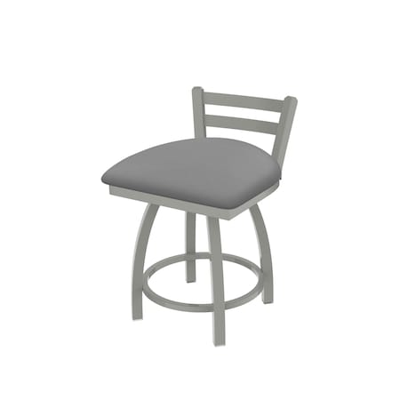 Holland Bar Stool Co 18" Low Back Swivel Vanity Stool, Nickel Finish, Canter Grey Seat 41118AN007